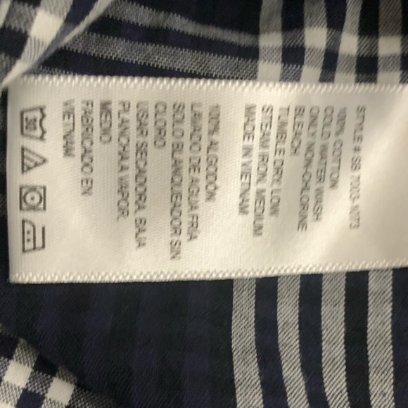 SUPER BAD SHIRT CO navy and black plaid long sleeve button-down shirt Size L - Picture 12 of 15